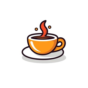 Vector coffee cartoon icon illustration