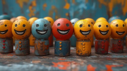 Obraz premium Cute emoji ball Embracing Unity and Positivity Around the World on International Day of Happiness