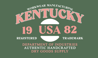 Vintage typography retro college varsity Kentucky state slogan Editable print t for graphic tee t shirt or sweatshirt - Vector