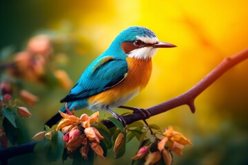 Obraz premium beautiful birds with blurred natural background with generative ai