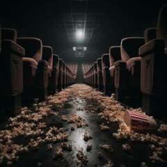 Popcorn remains in aisle after cinema show

