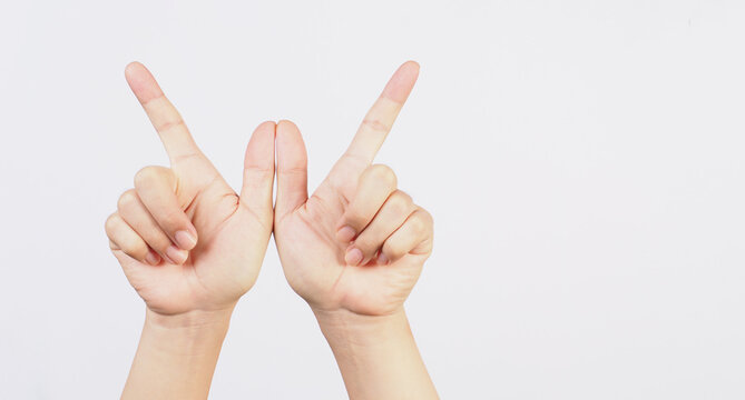 whatever hand sign on white background.