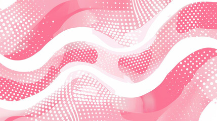 Baby pink color background made of halftone dots and curved lines