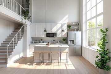 Modern Kitchen Interior White Theme