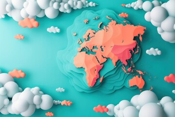 minimalist design background world backup day,copy space.