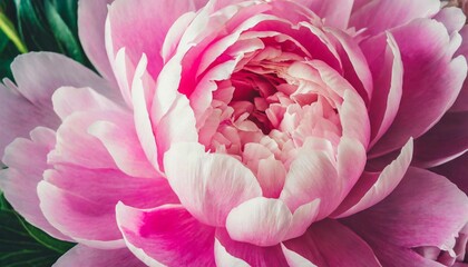 close up macro view of pink peony flower bud floral background pattern
