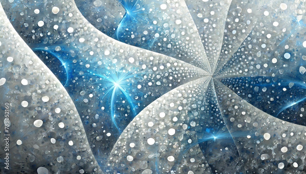 Sticker background of white blue and grey spots fractal illustration