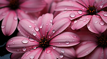 Raindrops on flower petals