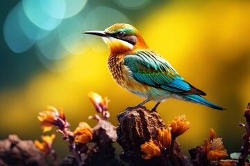 Fototapeta premium beautiful birds with blurred natural background with generative ai