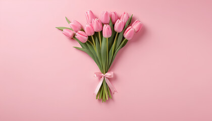 pink tulips in isolated background
