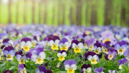 viola flowers field