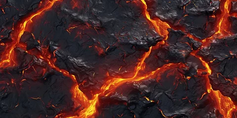 Foto op Plexiglas Lava Texture Fire Background, Black and Red Style Lava texture background © MADNI