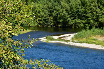Lacave; France - october 7 2023 : Dordogne river