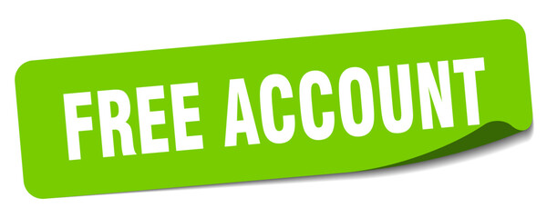 free account sticker. free account label