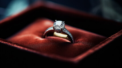 Jewellery, proposal and holiday gift, diamond engagement ring, symbol of love, romance and commitment