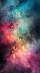 Fototapeta premium Colorful Glowing Nebula with Stars