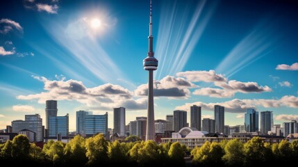 Toronto skyline with CN Tower - obrazy, fototapety, plakaty