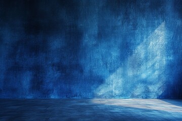 Blue concrete wall with spotlight - obrazy, fototapety, plakaty