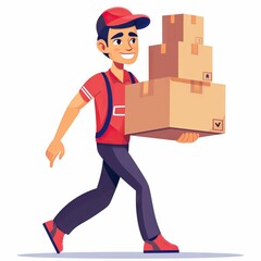 Courier holds a lot of packages. Generative AI - 733054569