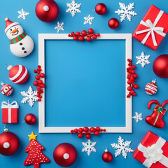 christmas card with snowman