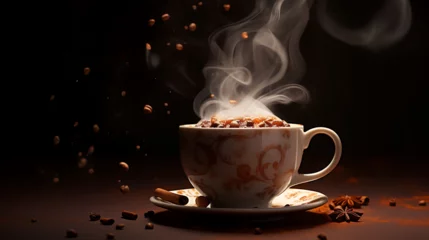 Foto op Canvas Steam rising from a cup of hot cocoa © MuhammadAslam