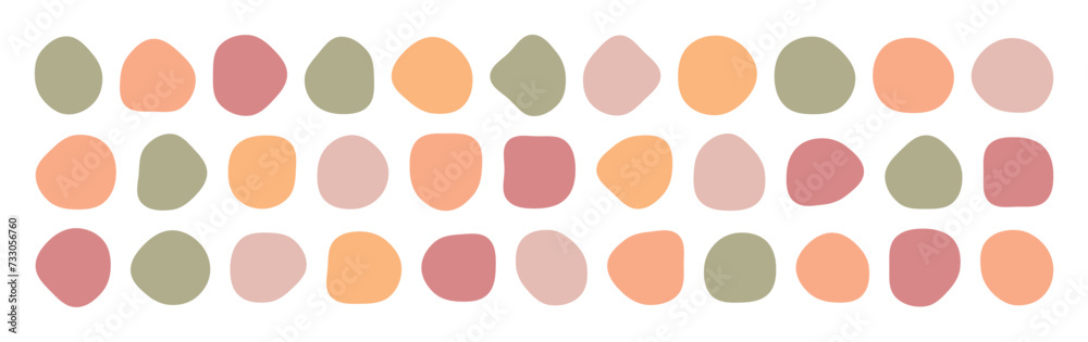 Poster collection of liquid colorful pastel speech blotch spot irregular vector form isolated on transparen