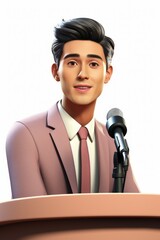 Naklejka premium A young male politician giving a speech at a podium