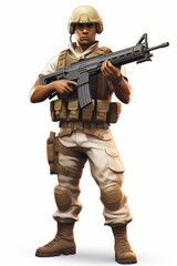 Fototapeta premium Soldier holding a gun