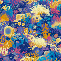 Fototapeta na wymiar Seamless Coral Patterns Wallpaper seamless Tile- Ai Generated