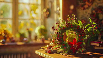 Fototapeta premium Interior of living room with Easter decorations.