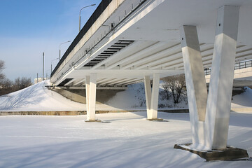 road bridge over a frozen river