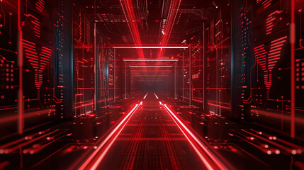 red cyber and tech background