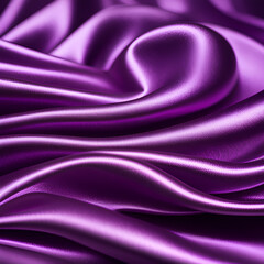 Fototapeta premium rippled purple satin fabric, shiny luxury purple swirl silky backgrounds.