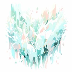 Abstract Pastel Watercolor Explosion with Dynamic Brush Strokes