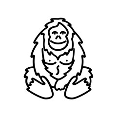 orangutan icon. outline icon © van