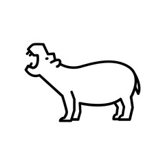 Hippopotamus icon. outline icon