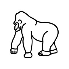Gorilla icon. outline icon © van