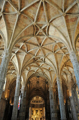 Portugal, interior of Jeronimos monastery in Lisbon