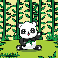a vector template of panda illustration design