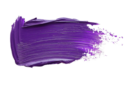 Violet oil paint brush stroke isolated on a clear background - Powered by Adobe