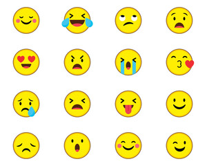 a vector template of smile faces set icons design