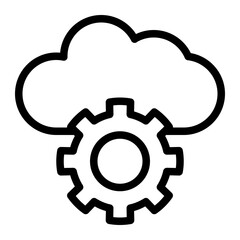 This is the Cloud Settings icon from the Tools and Construction icon collection with an Outline style