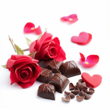 Roses with hints of cholocate and hearts 