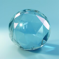 Big transparent crystal round bubble. Generative AI - 733066374