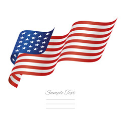 USA modern wavy flag ribbon logo icon isolated on white background