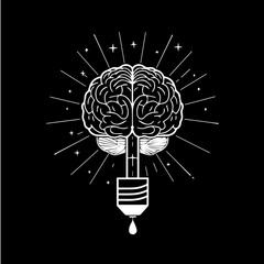 Futuristic Brain Technology Logo Vector &ndash; Intelligent AI Innovation Design