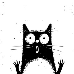 cat on a white background. amazed cat reaction. 
