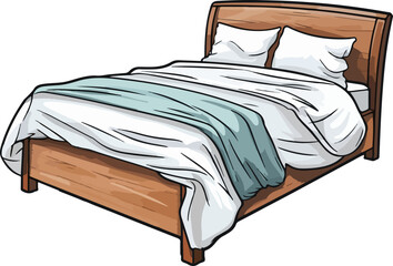 bed vector illustration isolated on transparent background. 
