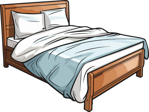 bed vector illustration isolated on transparent background. 
