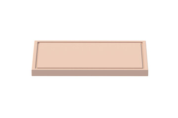Plastic cutting board isolated on white background. 3d render
